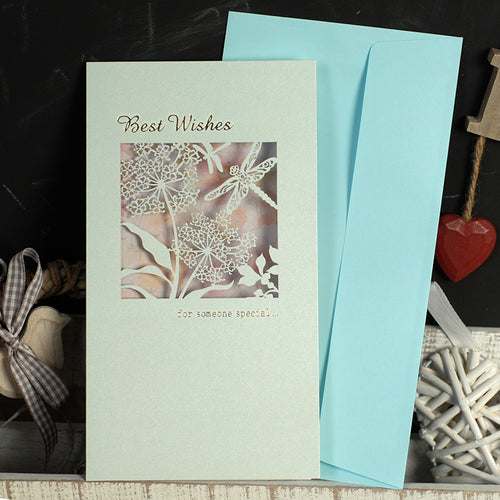 Greeting Gift Card with Envelope : Best Wishes